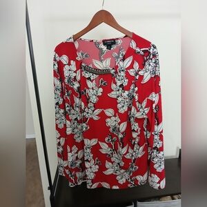 Liz Claiborne Floral Red Women's Top